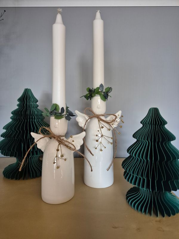 engel set met kerstboompjes