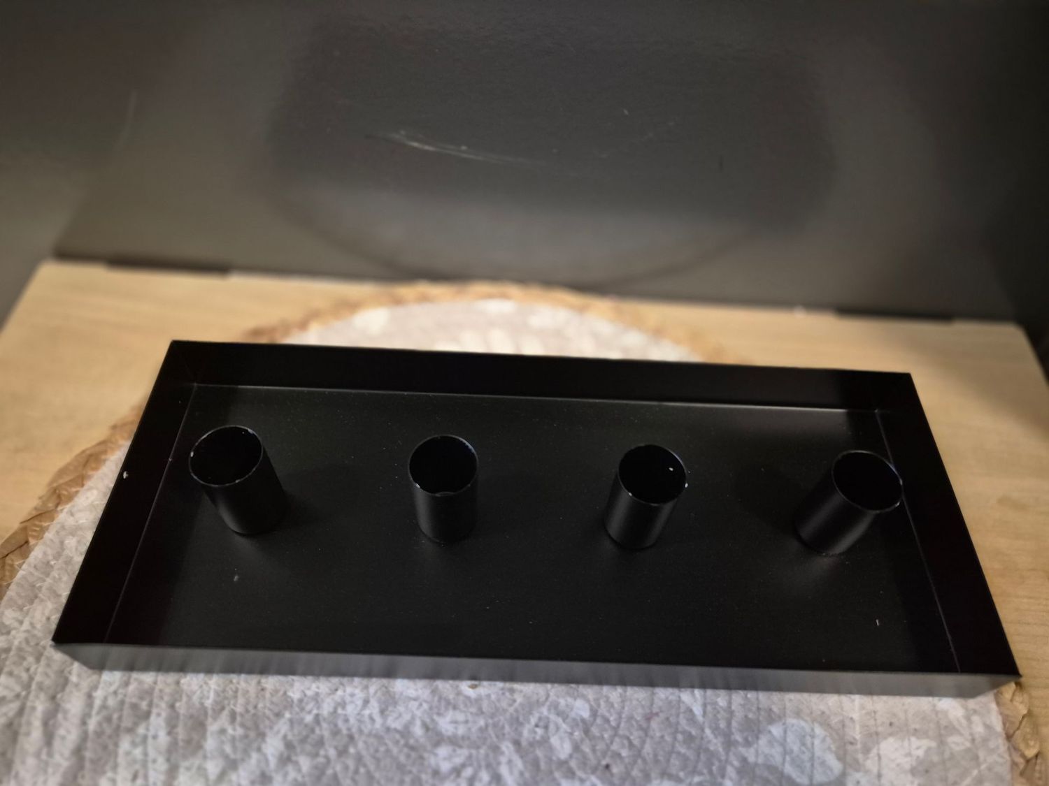 Adventkandelaar/modern/rechthoek/4 kaarsen/kerst/zwart Adventkandelaar/modern/rechthoek/4 kaarsen/kerst/zwart