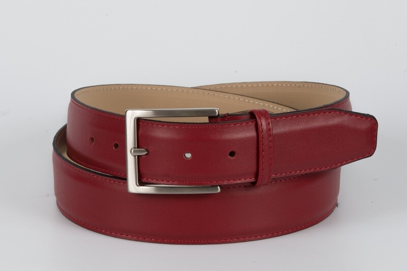 cintura vitello liscio  rosso 4 cm