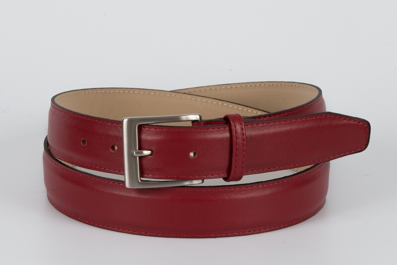 cintura vitello liscio  rosso 3,5 cm