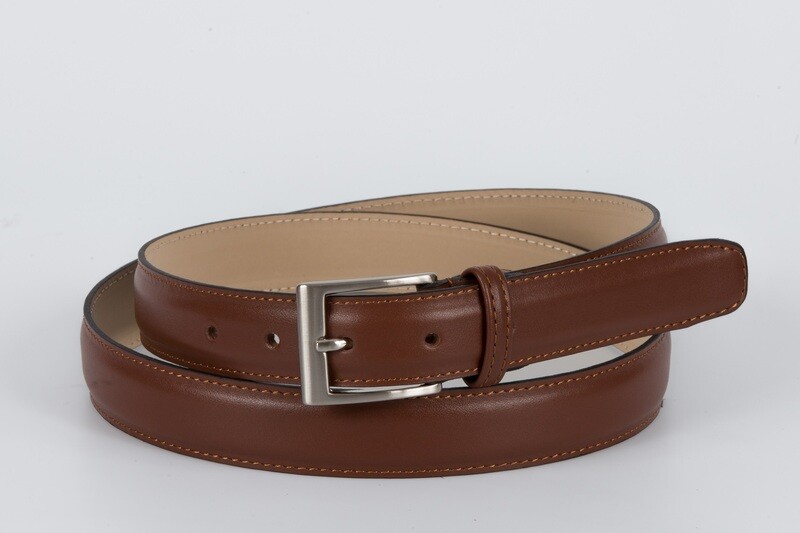 cintura vitello liscio cuoio 3 cm