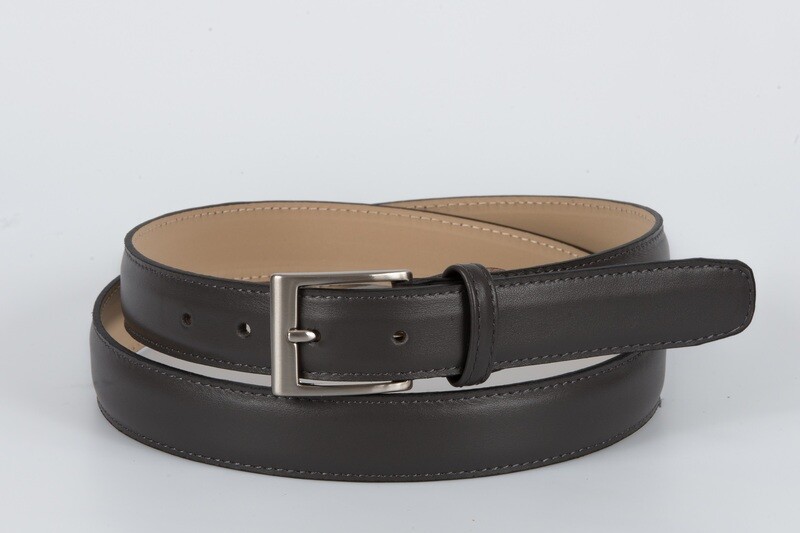 cintura vitello liscio grigio 3 cm