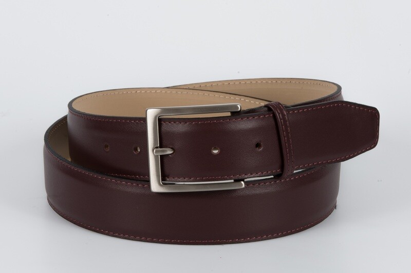 cintura vitello liscio  bordò 4 cm