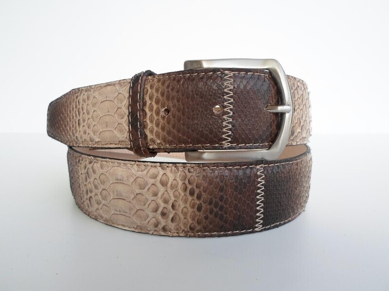 Cintura in pitone con doppia squamatura cm 125