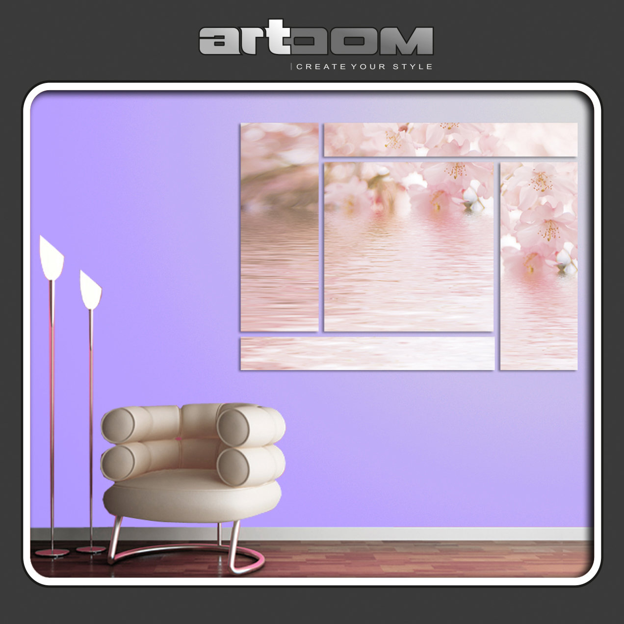 Розови цветя - Картина на сегменти