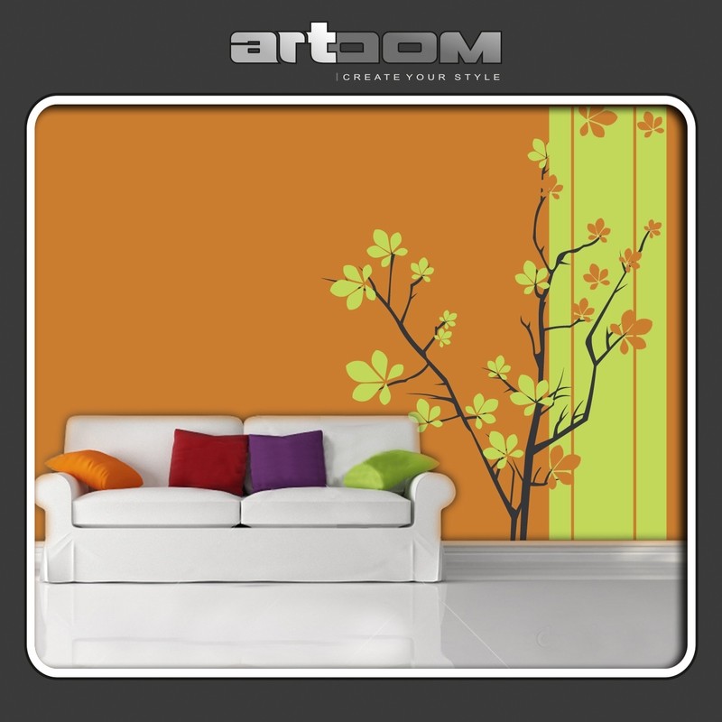 Дърво с цветя - Стикер