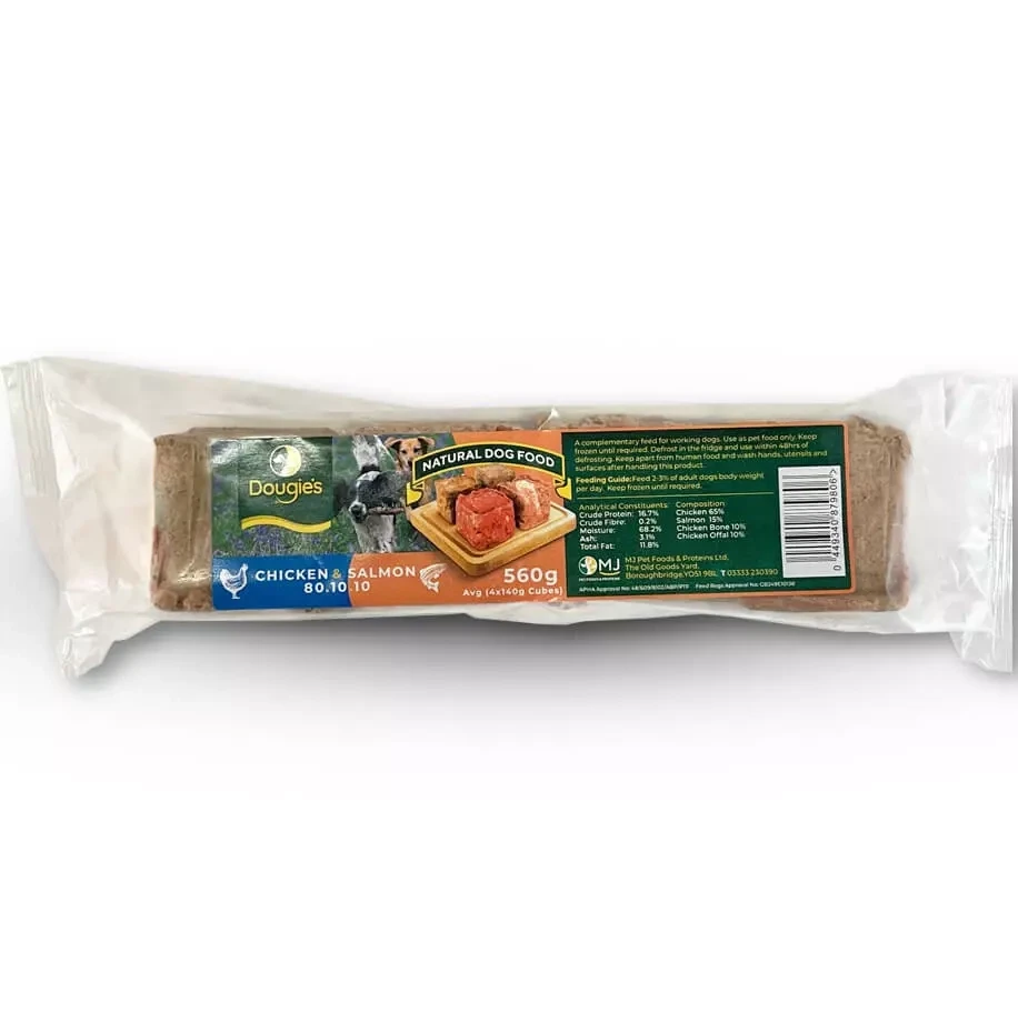 Dougie&#39;s Chicken &amp; Salmon 80/10/10 (4 x 140g)