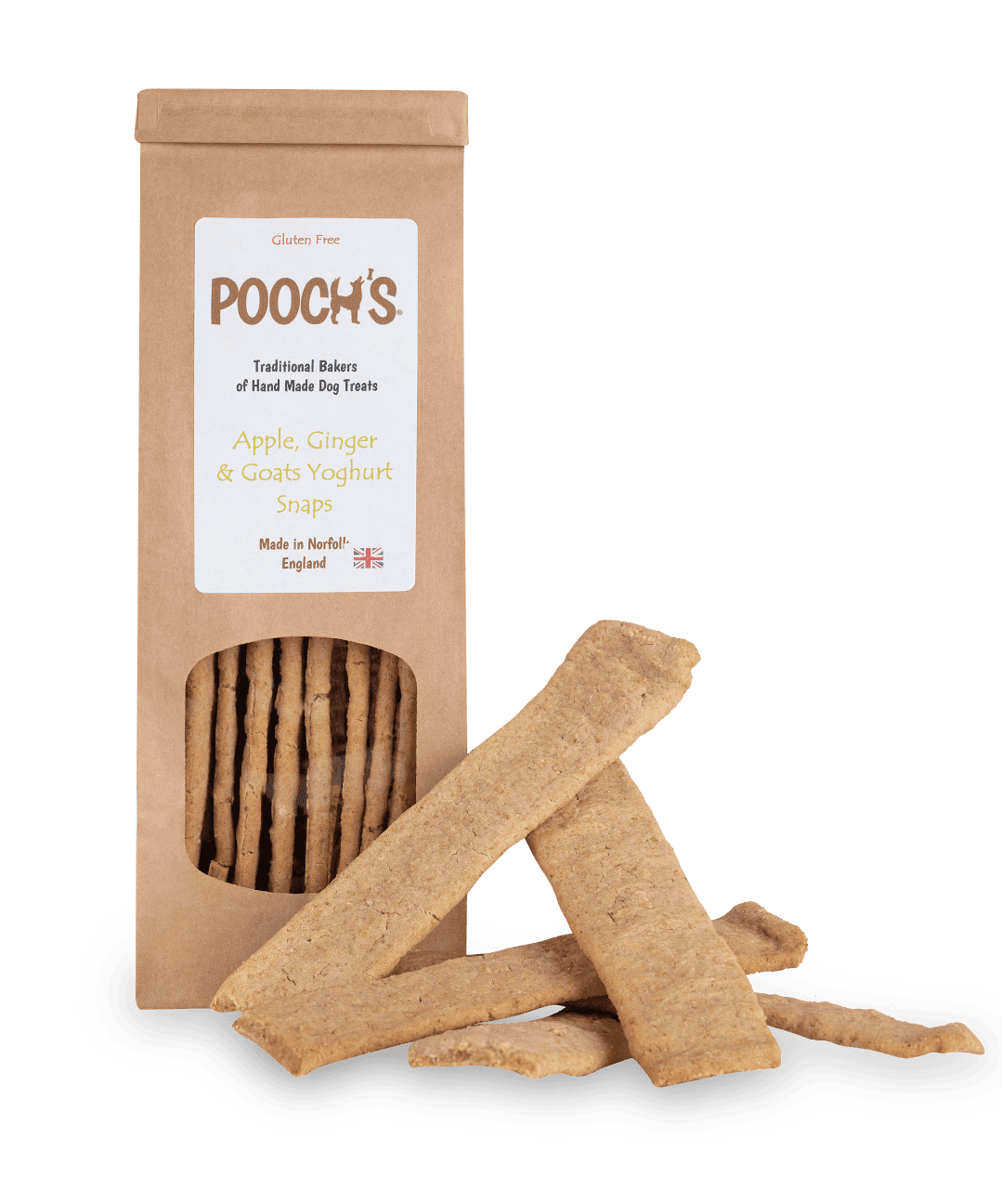 Pooch's Apple, Ginger and Yoghurt snaps (180g)