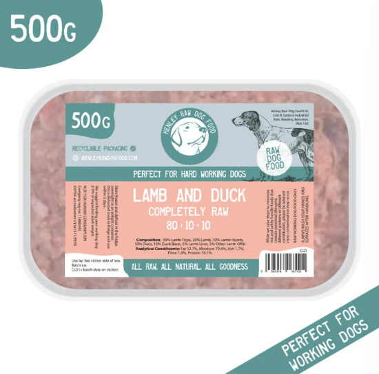 Henley Raw Lamb &amp; Duck Complete 80/10/10 (500g)