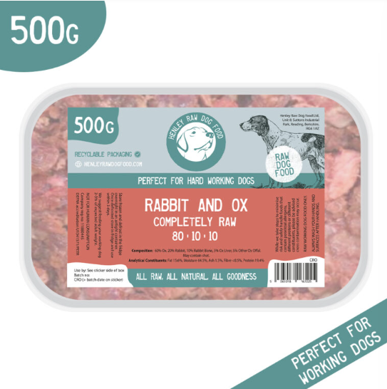Henley Raw Rabbit and Ox (Beef) Complete 80/10/10 (500g)