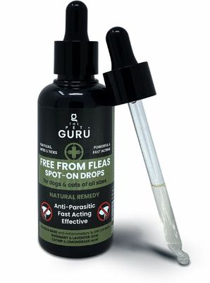 The Pet Guru Free From Fleas Spot-on Drops for Dogs (100ml)