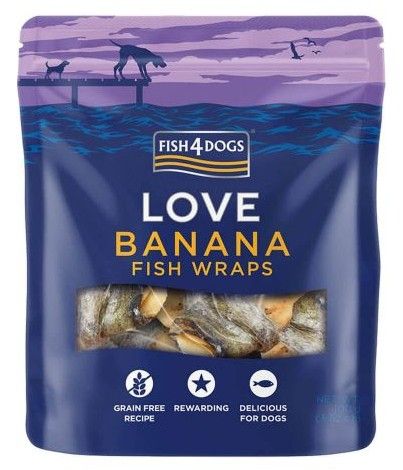 Fish4Dogs Banana Fish Wraps (90g)