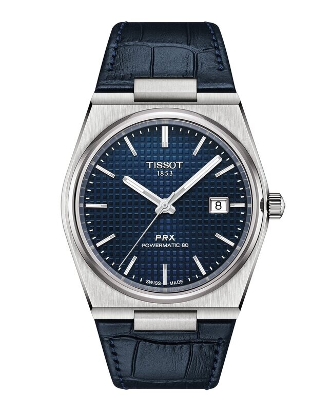 OROLOGIO TISSOT PRX POWERMATIC 80 BLU PELLE