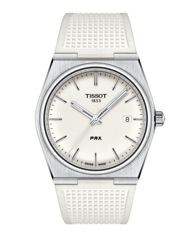 OROLOGIO TISSOT PRX QUARTZ BIANCO GOMMA