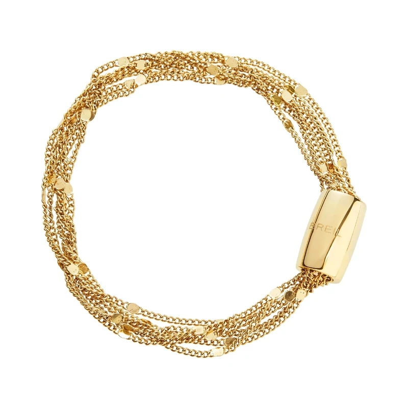 Breil Bracciale Comet con micro catene intrecciate in acciaio oro gold