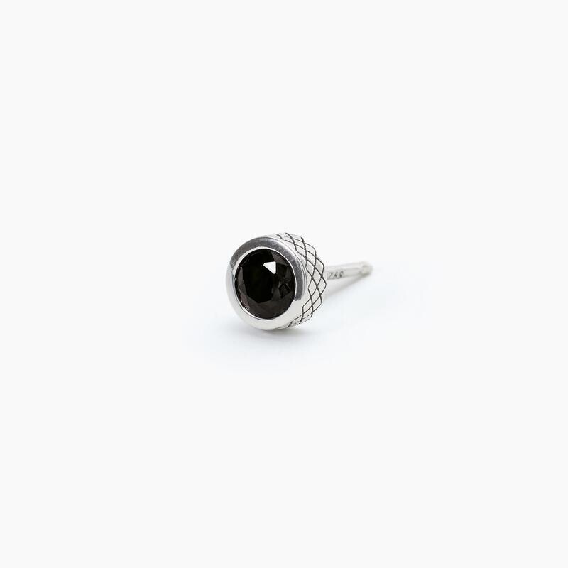 Mabina Orecchino con finitura a rombi e zircone nero