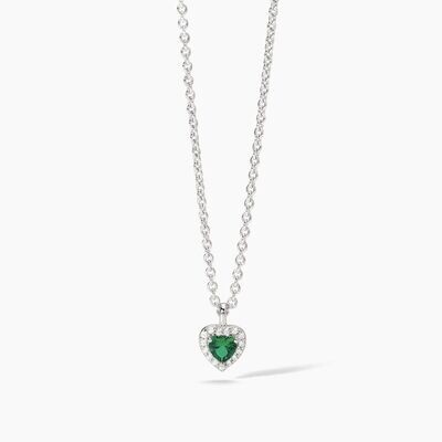 Mabina Girocollo in argento 925/°°° smeraldo sint zirconi