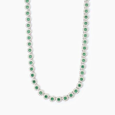 Mabina Girocollo in argento 925/ººº smeraldo sint zirconi