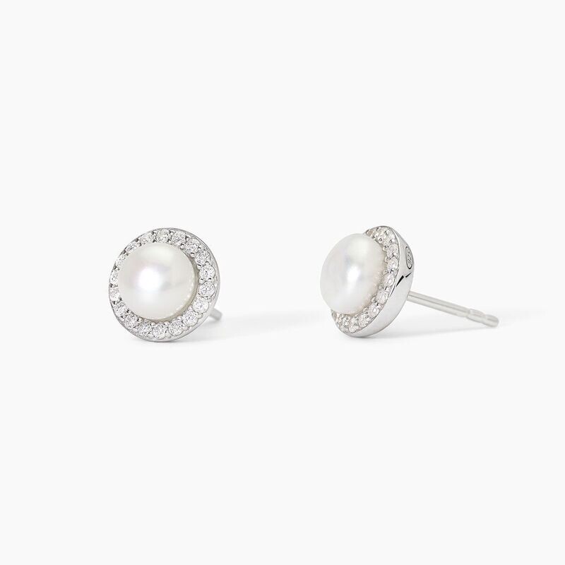 Mabina Orecchini in argento 925/°°° perle coltivate zirc