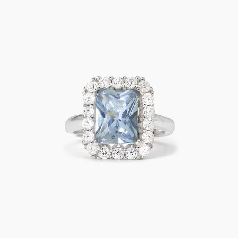 Mabina Anello in argento 925/°°° acquamarina sint zirconi