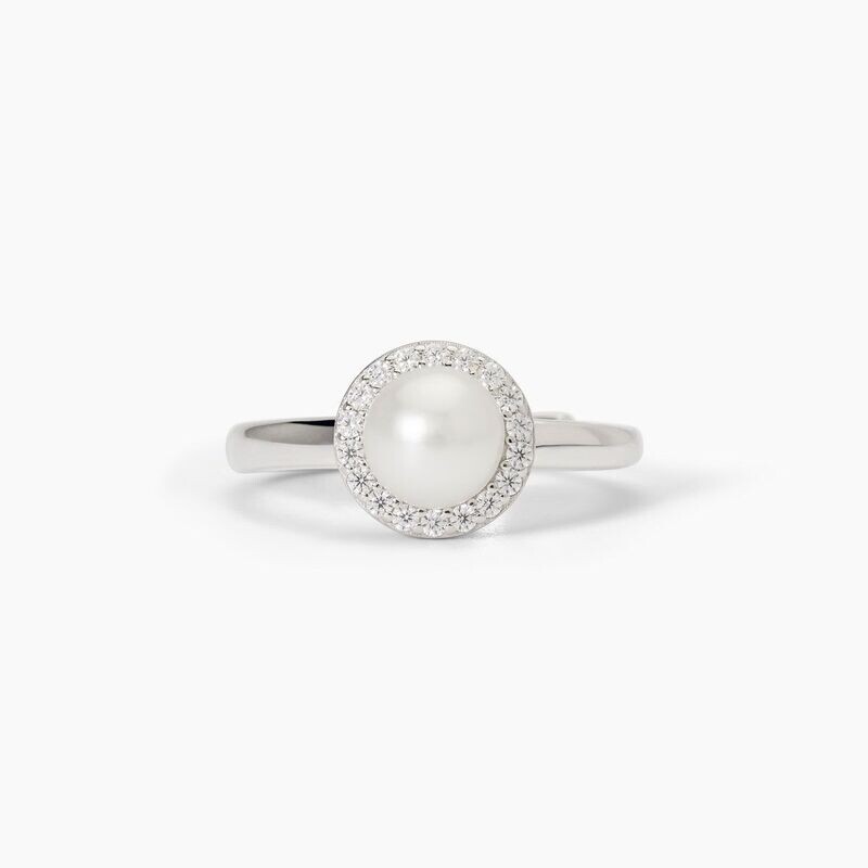 Mabina Anello in argento 925/°°° perle coltivate zirconi