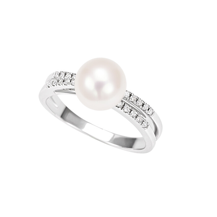 ANELLO BLISS DIANA CON BRILLANTI E PERLA