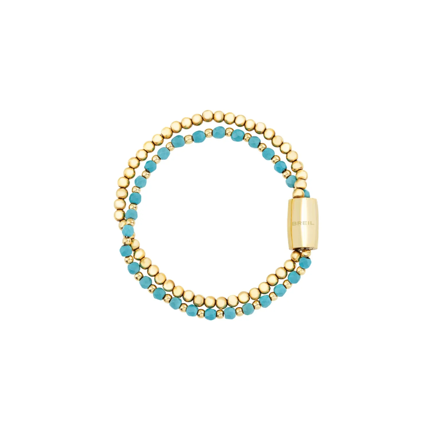 Breil Bracciale con doppia catena oro e azzurro con Magnetica system TJ3585