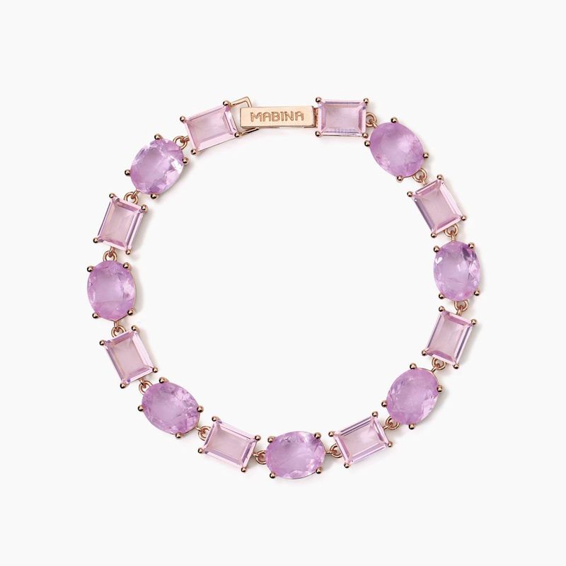 Mabina Bracciale in Argento con pietre rosa