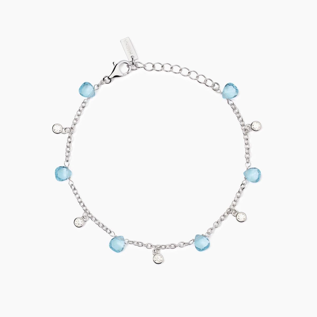 Mabina Bracciale in Argento con elementi in vetro azzurro