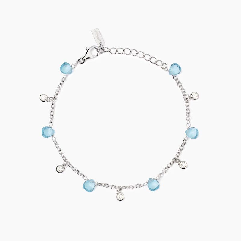 Mabina Bracciale in Argento con elementi in vetro azzurro