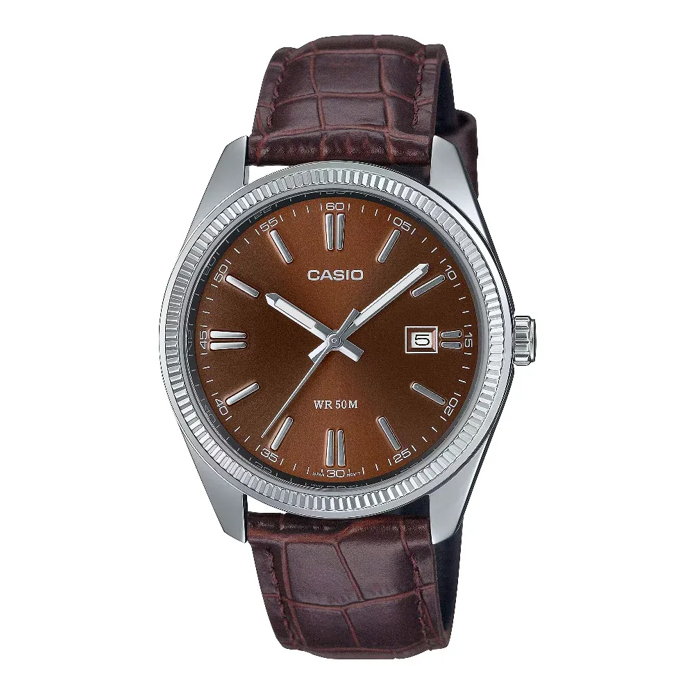 OROLOGIO CASIO TIMELESS MARRONE PELLE