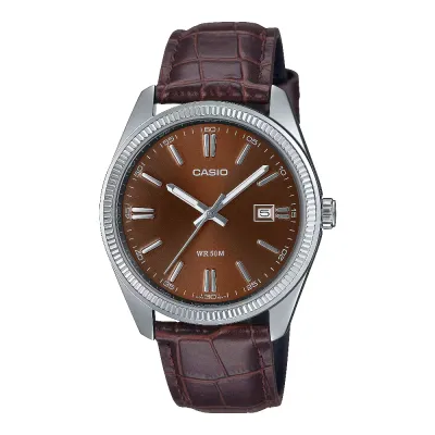 OROLOGIO CASIO TIMELESS MARRONE PELLE