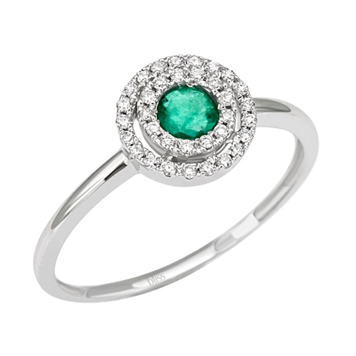 ANELLO BLISS COROLLA SMERALDO