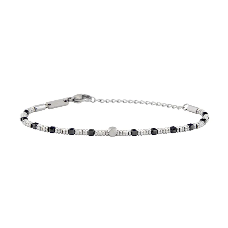 BRACCIALE BREIL PRIAM IN ACCIAIO E SPINELLO NERO