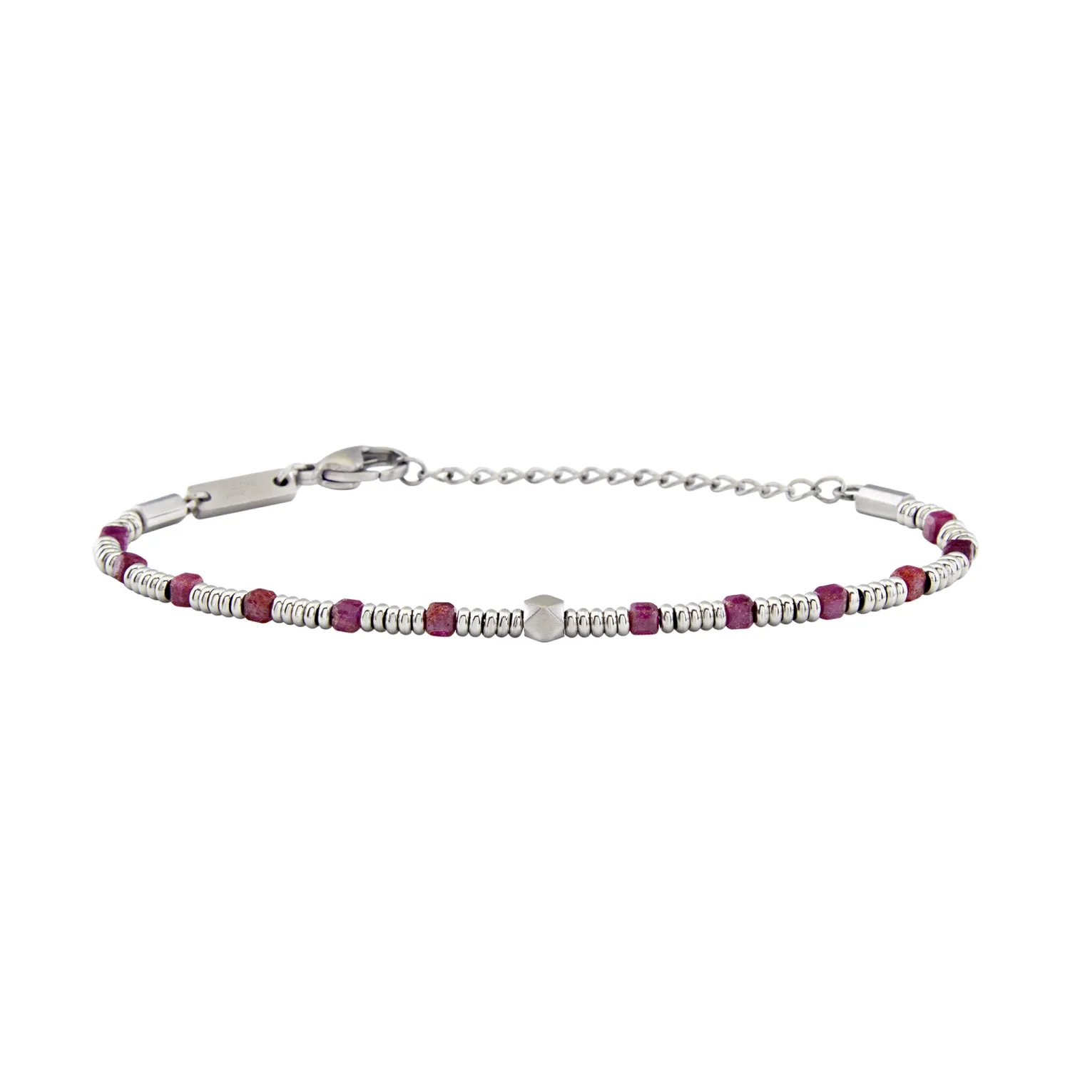 BRACCIALE BREIL PRIAM IN ACCIAIO E RADICI DI RUBINO