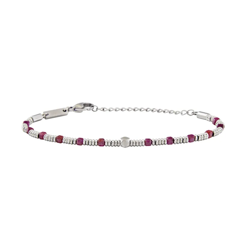 BRACCIALE BREIL PRIAM IN ACCIAIO E RADICI DI RUBINO