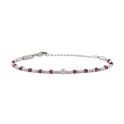 BRACCIALE BREIL PRIAM IN ACCIAIO E RADICI DI RUBINO