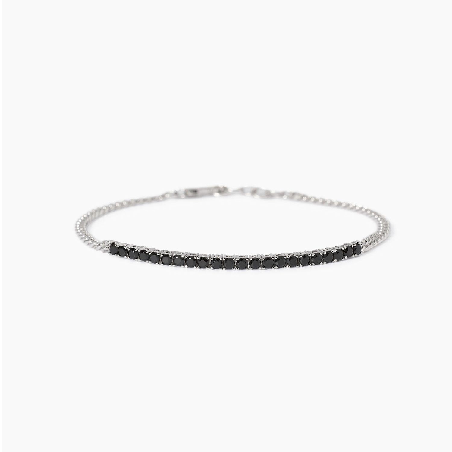 Mabina Bracciale con catena groumette e tennis di zirconi in Argnto 925/°°°
