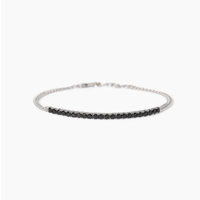Mabina Bracciale con catena groumette e tennis di zirconi in Argnto 925/°°°