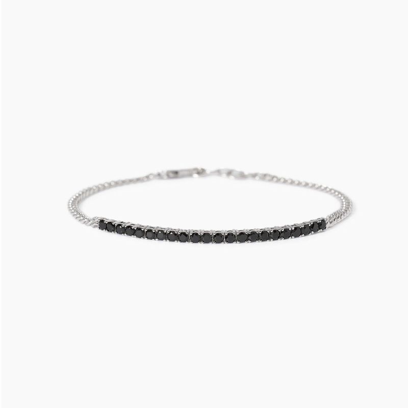 Mabina Bracciale con catena groumette e tennis di zirconi in Argnto 925/°°°