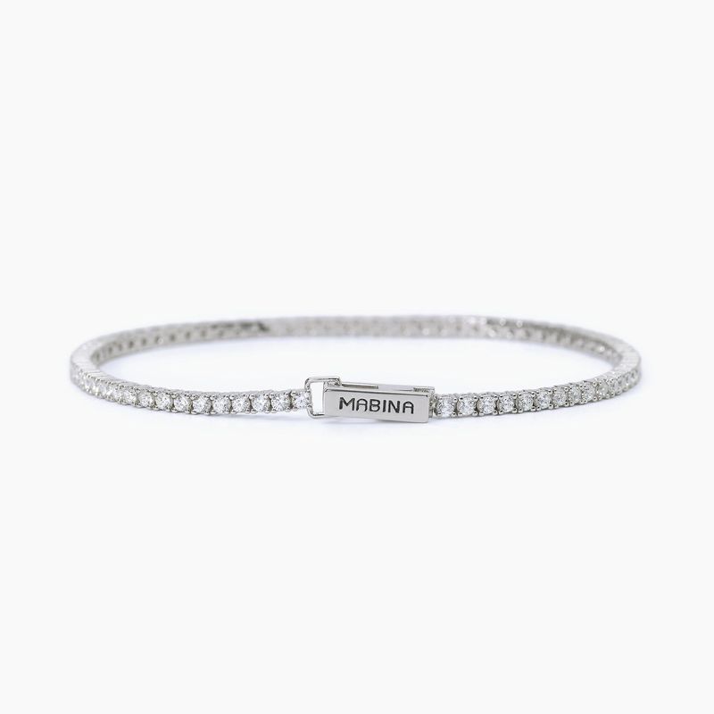 Mabina Bracciale tennis biano in Argnto 925/°°°