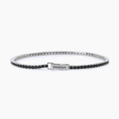 Mabina Bracciale tennis nero in Argnto 925/°°°