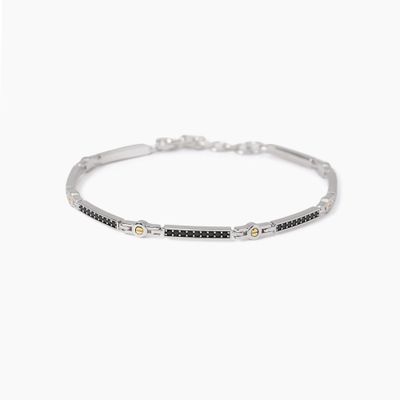 Mabina Bracciale con piastre e  zirconi in Argnto 925/°°°