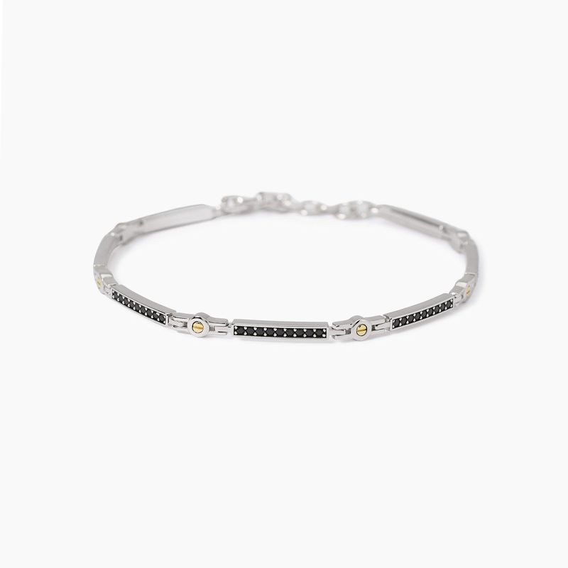 Mabina Bracciale con piastre e  zirconi in Argnto 925/°°°