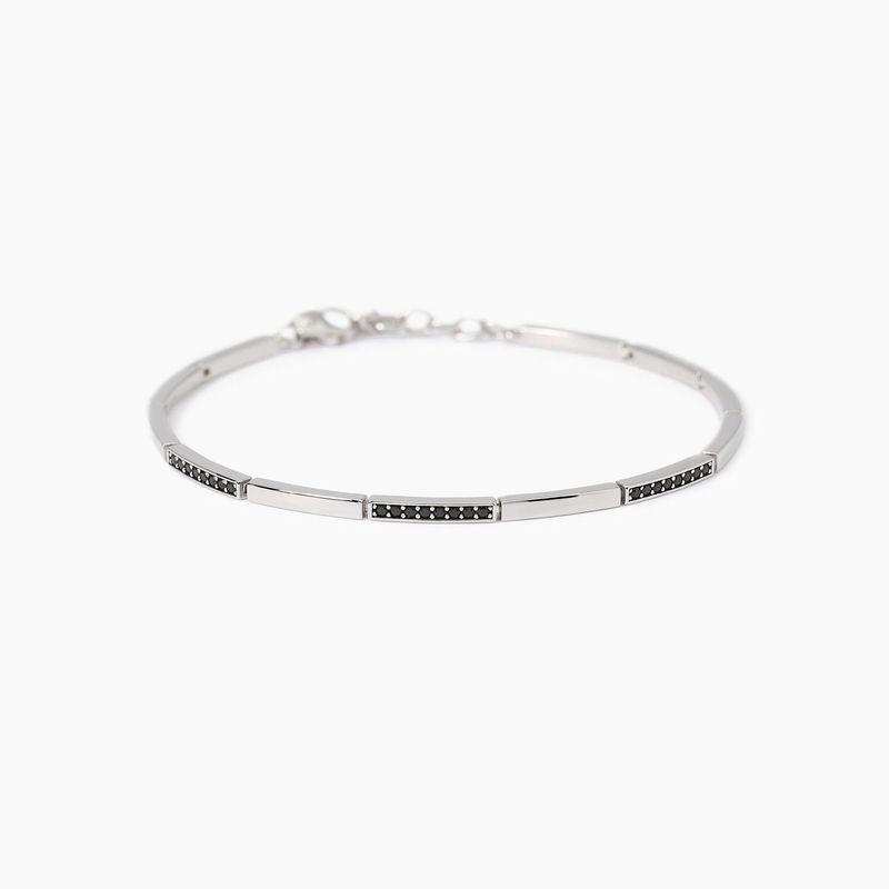 Mabina Bracciale con piastre e  zirconi in Argnto 925/°°°