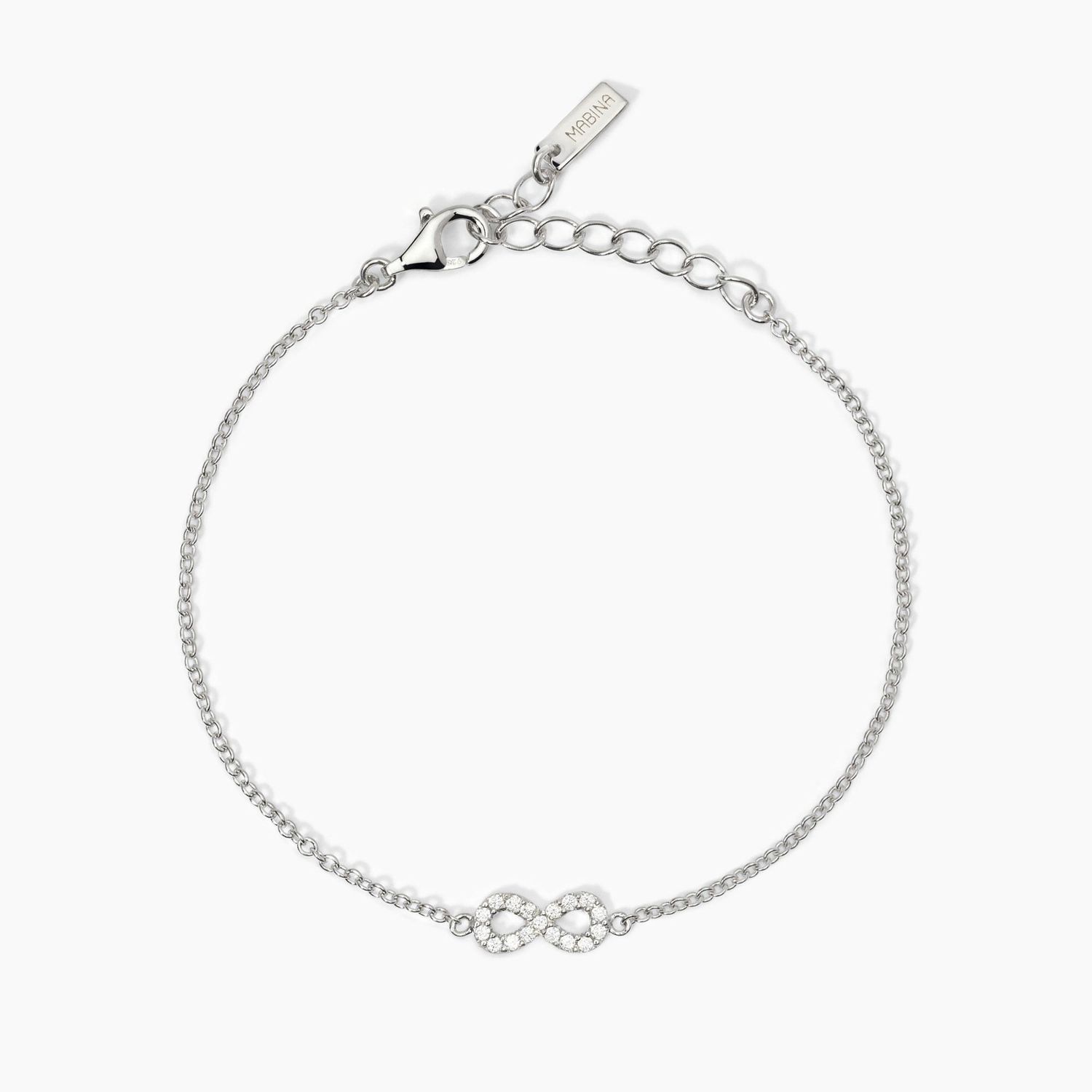 Mabina - Bracciale in argento con catena forzatina e infinito