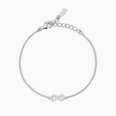 Mabina - Bracciale in argento con catena forzatina e infinito