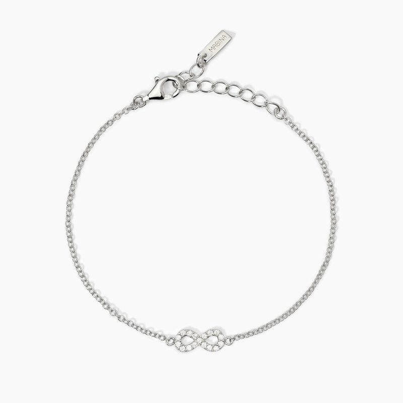 Mabina - Bracciale in argento con catena forzatina e infinito