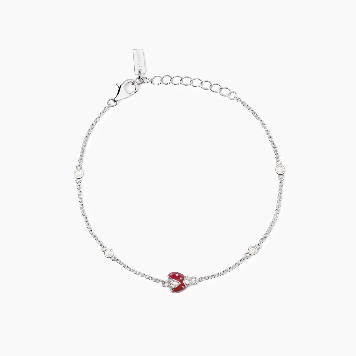 Mabina - Bracciale in argento con catena e coccinella