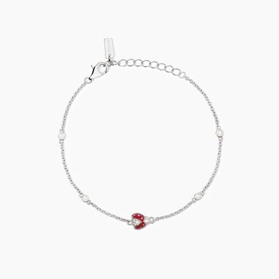 Mabina - Bracciale in argento con catena e coccinella